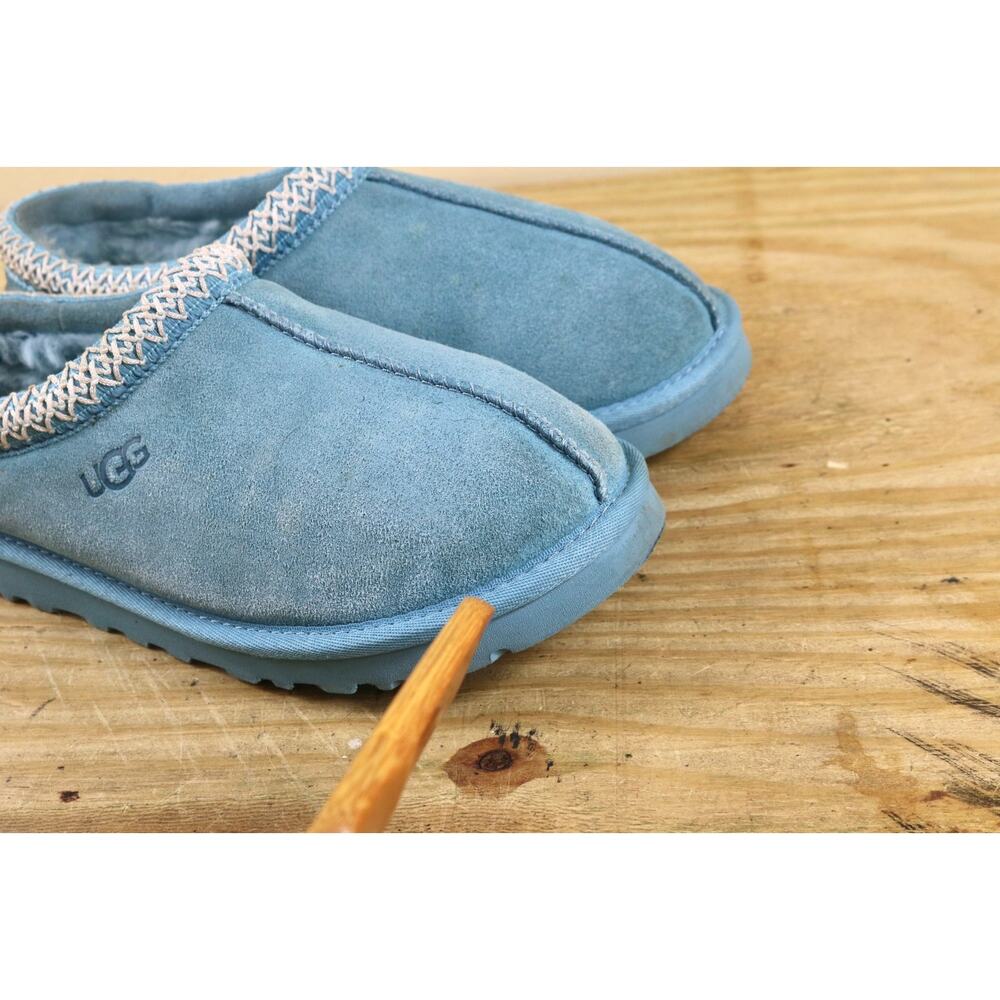 Ugg Slippers Womens 8 Braid Blue Suede Naval Tasman II Clogs Mules Shoes - Picture 8 of 10